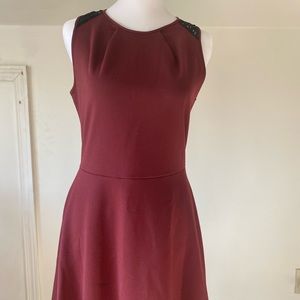 Wine red midi dress